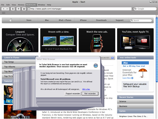 safari crashes